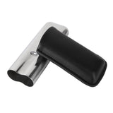 Cigar Case Holder Portable Leather 2 Holder Cigar Case with Stainless Steel Tube for Outdoor Travel Black