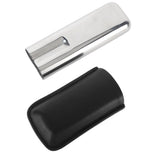 Cigar Case Holder Portable Leather 2 Holder Cigar Case with Stainless Steel Tube for Outdoor Travel Black