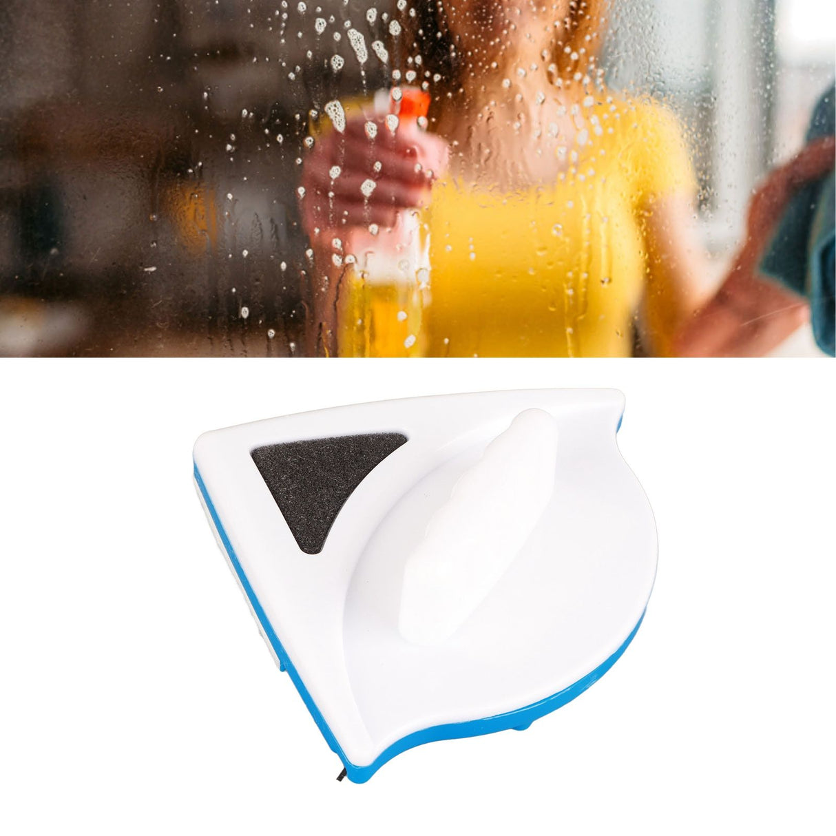 Window Double Side Wiper Plastic Ergonomic Handle Magnetic Glass Cleaning Wiper for High Rise Residential 3-8mm