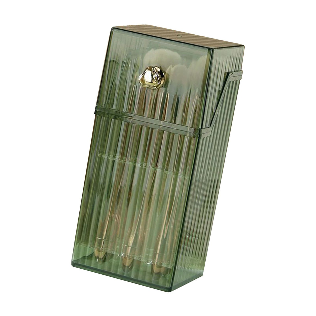 Cosmetic Brush Storage Box Luxurious Makeup Organizer Light Luxury Makeup Storage Box Desktop Eyebrow Pencil Powder Blusher Holder Green Free Size