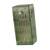 Cosmetic Brush Storage Box Luxurious Makeup Organizer Light Luxury Makeup Storage Box Desktop Eyebrow Pencil Powder Blusher Holder Green Free Size - Top-Down View