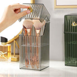 Cosmetic Brush Storage Box Luxurious Makeup Organizer Light Luxury Makeup Storage Box Desktop Eyebrow Pencil Powder Blusher Holder Green Free Size