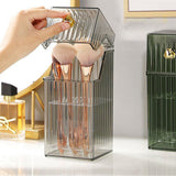 Cosmetic Brush Storage Box Luxurious Makeup Organizer Light Luxury Makeup Storage Box Desktop Eyebrow Pencil Powder Blusher Holder Gray Free Size - 45-Degree Angle