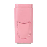 3 Fingers Cigar Case Fashion Elegant Faux Leather Ligthweight Portable Cigar Humidor Box for Travel Daily Pink