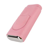 3 Fingers Cigar Case Fashion Elegant Faux Leather Ligthweight Portable Cigar Humidor Box for Travel Daily Pink - Rear View
