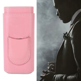 3 Fingers Cigar Case Fashion Elegant Faux Leather Ligthweight Portable Cigar Humidor Box for Travel Daily Pink