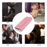 3 Fingers Cigar Case Fashion Elegant Faux Leather Ligthweight Portable Cigar Humidor Box for Travel Daily Pink - Extra Image