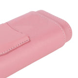 3 Fingers Cigar Case Fashion Elegant Faux Leather Ligthweight Portable Cigar Humidor Box for Travel Daily Pink