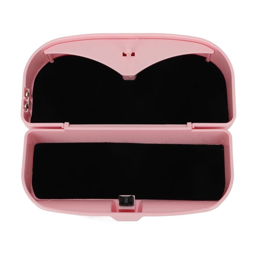 Multifunctional Car Glasses Holder Case Car Sun Visor Sunglasses Case Holder Eye Glasses Organizer Box With Clip Pink