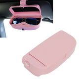 Multifunctional Car Glasses Holder Case Car Sun Visor Sunglasses Case Holder Eye Glasses Organizer Box With Clip Pink