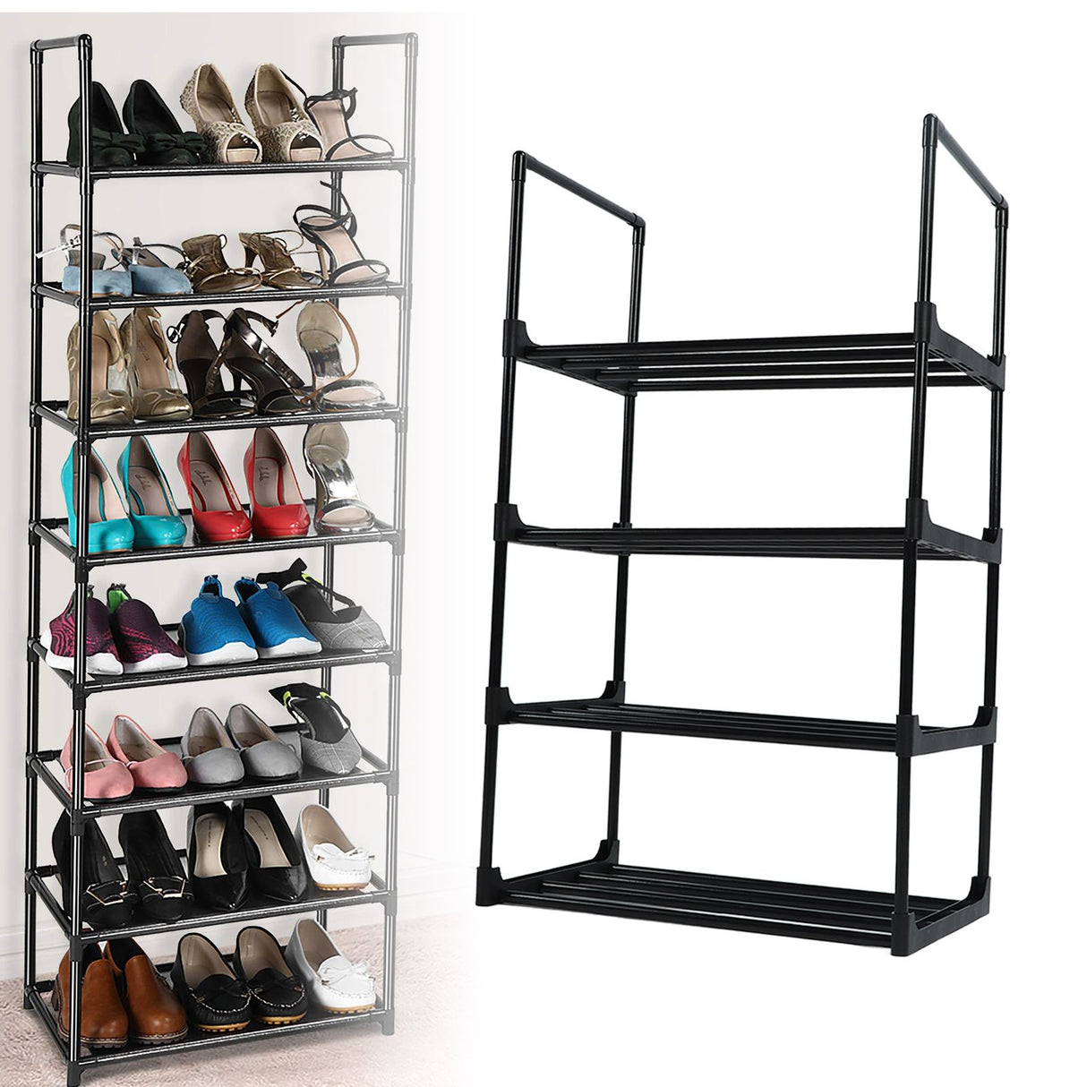 Shoe Rack Multifunctional Multilayer Large Capacity Shoe Shelf for Closet Hallway Bedroom Entryway 1 Column 4 Layers