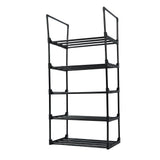 Shoe Rack Multifunctional Multilayer Large Capacity Shoe Shelf for Closet Hallway Bedroom Entryway 1 Column 5 Layers - Close-Up Angle