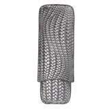 Cigar Case Holder Elegant Vintage Style Woven Pattern Leather Portable 2 Holder Cigar Case Silver