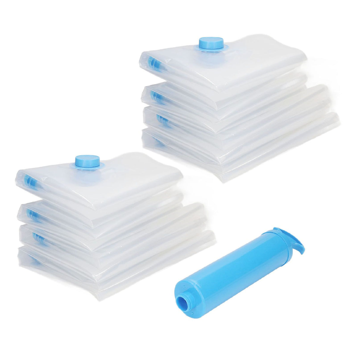 8Pcs Vacuum Compression Bag with 1 Manual Vacuum Air Pump Vacuum Compression Bag Kit