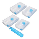 8Pcs Vacuum Compression Bag with 1 Manual Vacuum Air Pump Vacuum Compression Bag Kit - Side View