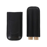 Portable Cigar Bag 2 Holder Leather Humidor Box Cigar Protection Moisturizing Storage Case Black