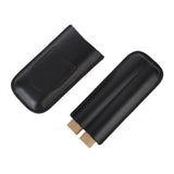 Portable Cigar Bag 2 Holder Leather Humidor Box Cigar Protection Moisturizing Storage Case Black