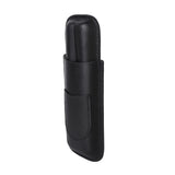 Portable Cigar Bag 2 Holder Leather Humidor Box Cigar Protection Moisturizing Storage Case Black - Low Angle