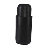 Portable Cigar Bag 2 Holder Leather Humidor Box Cigar Protection Moisturizing Storage Case Black - Extra Image