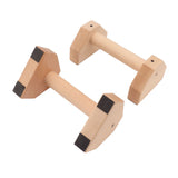 2pcs Wooden Push Up Handles Anti Slip Pushup Bar Handstand Parallettes Bars for Indoor Outdoor 25cm / 9.8in - 45-Degree Angle