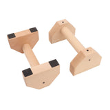2pcs Wooden Push Up Handles Anti Slip Pushup Bar Handstand Parallettes Bars for Indoor Outdoor 30cm / 11.8in - Top-Down View