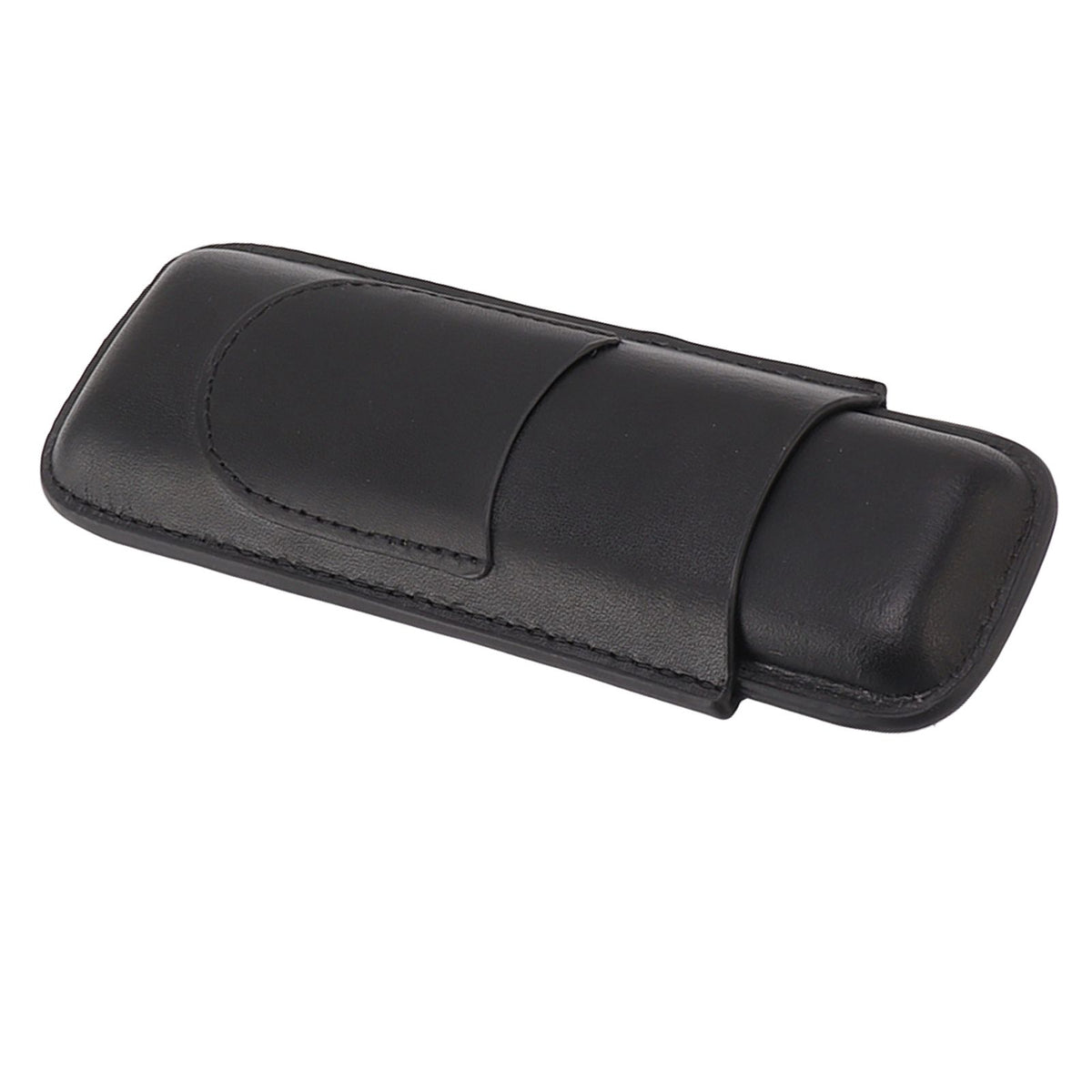 Cigar Case Elegant Vintage Hand Crafted Slim Portable 2 Fingers Cigar Holder for Travel Party Business Black