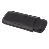 Cigar Case Elegant Vintage Hand Crafted Slim Portable 2 Fingers Cigar Holder for Travel Party Business Black