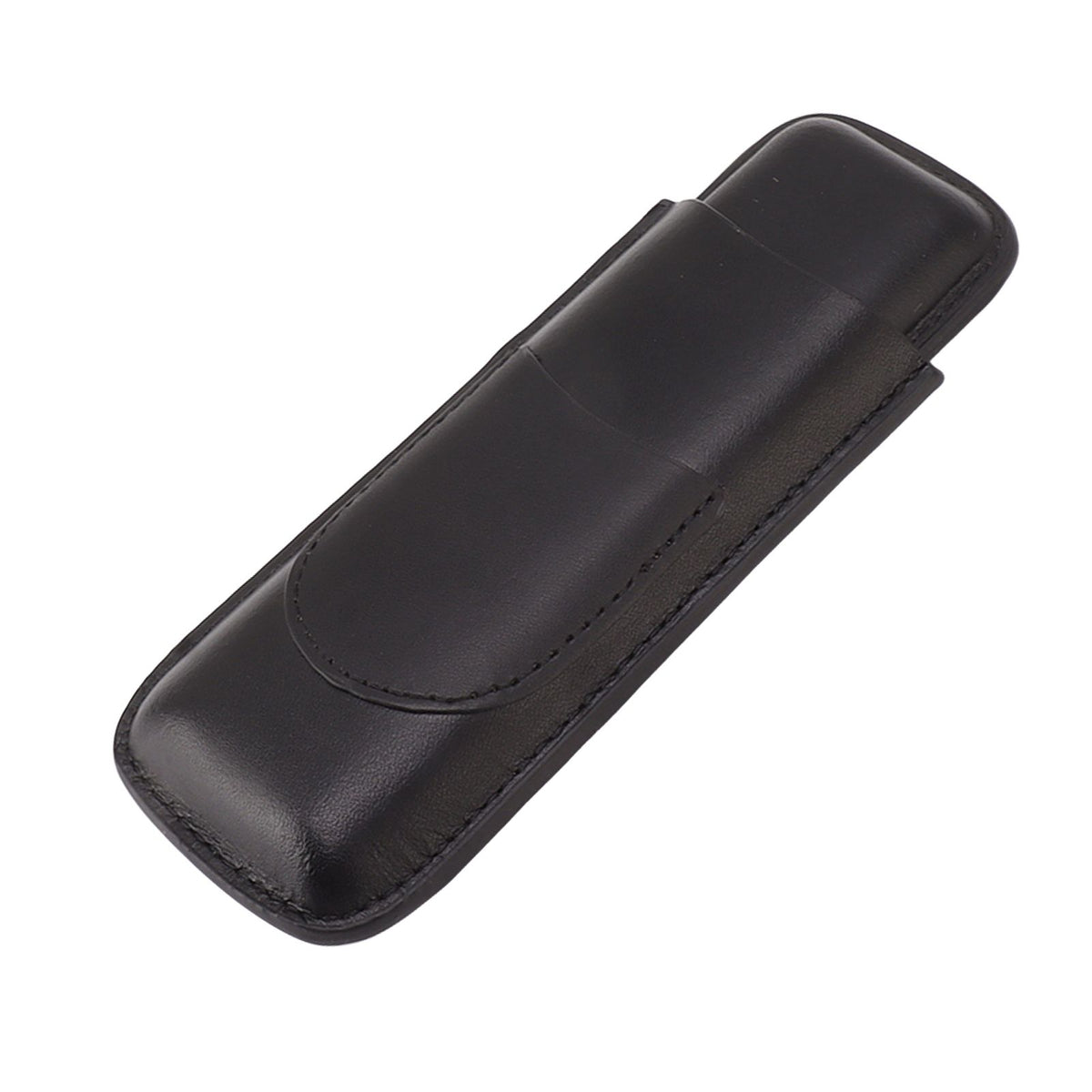 Cigar Case Elegant Vintage Hand Crafted Slim Portable 2 Fingers Cigar Holder for Travel Party Business Black