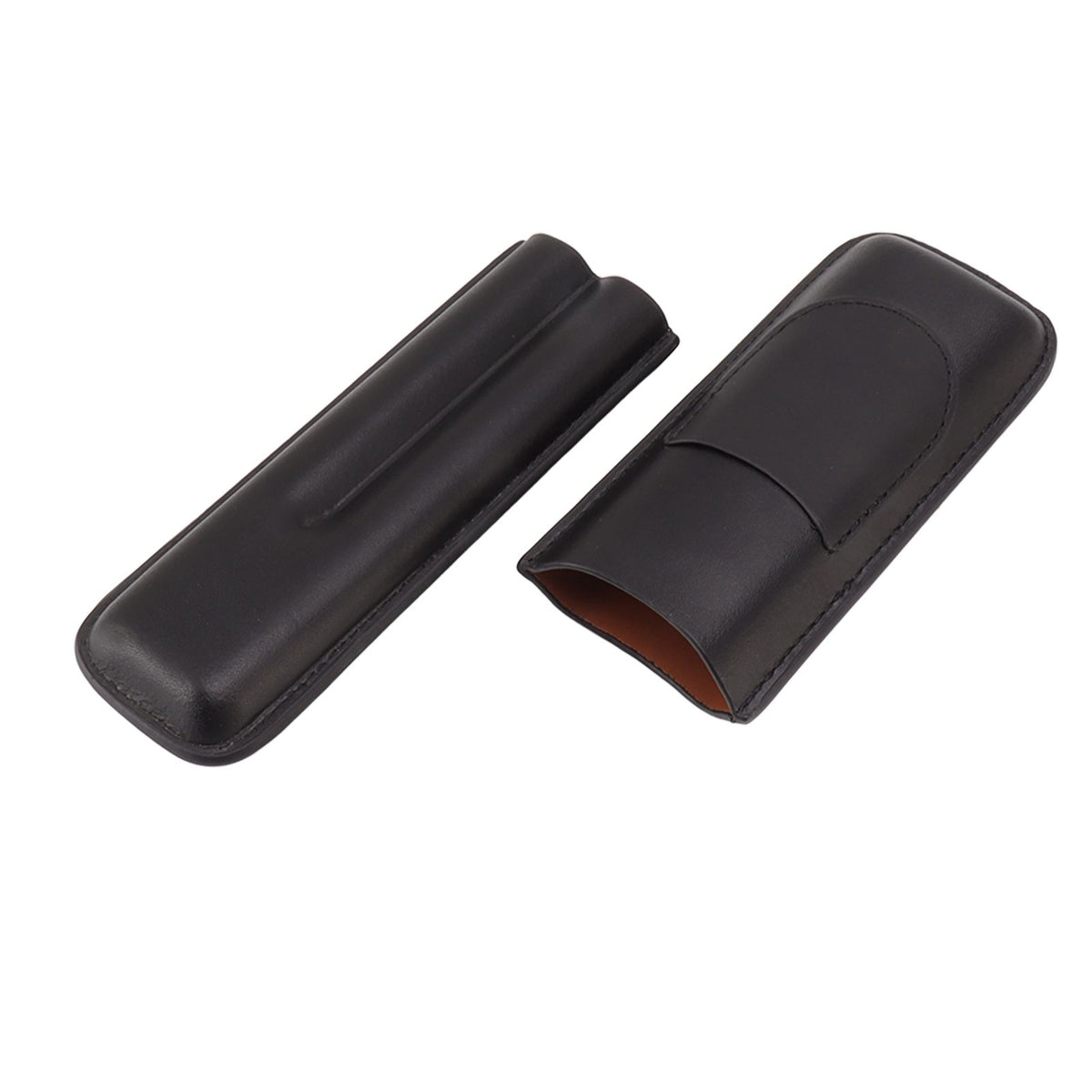 Cigar Case Elegant Vintage Hand Crafted Slim Portable 2 Fingers Cigar Holder for Travel Party Business Black