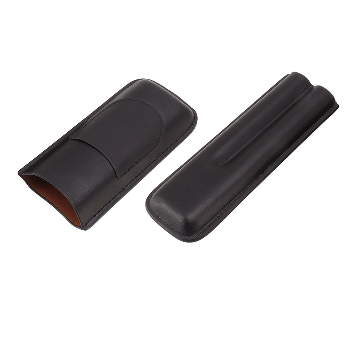 Cigar Case Elegant Vintage Hand Crafted Slim Portable 2 Fingers Cigar Holder for Travel Party Business Black