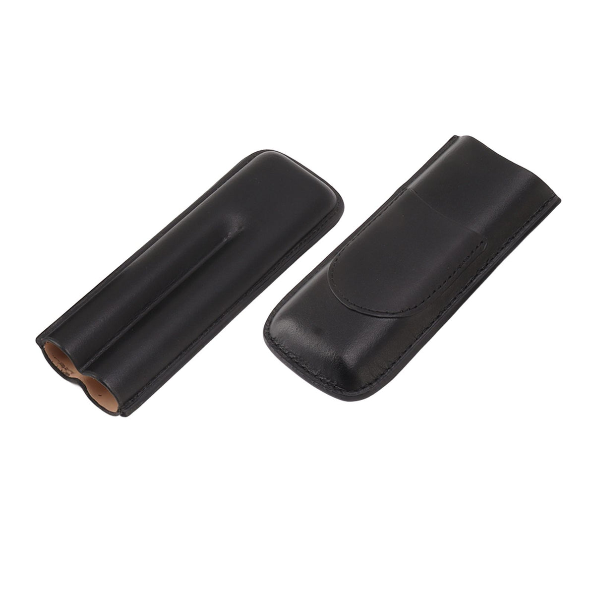 Cigar Case Elegant Vintage Hand Crafted Slim Portable 2 Fingers Cigar Holder for Travel Party Business Black