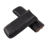 Cigar Case Elegant Vintage Hand Crafted Slim Portable 2 Fingers Cigar Holder for Travel Party Business Black - Extra Image