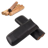 Cigar Case Elegant Vintage Hand Crafted Slim Portable 2 Fingers Cigar Holder for Travel Party Business Black - Extra Image