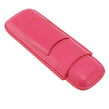 Cigar Case Elegant Vintage Hand Crafted Slim Portable 2 Fingers Cigar Holder for Travel Party Business Pink