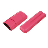 Cigar Case Elegant Vintage Hand Crafted Slim Portable 2 Fingers Cigar Holder for Travel Party Business Pink