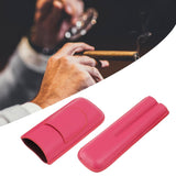 Cigar Case Elegant Vintage Hand Crafted Slim Portable 2 Fingers Cigar Holder for Travel Party Business Pink - Extra Image
