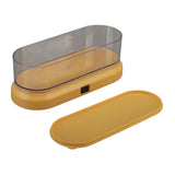 Mini Cleaning Machine Low Noise Portable Ultrasound Cleaner for Jewelry Glasses Makeup Brush Yellow - Side View