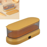 Mini Cleaning Machine Low Noise Portable Ultrasound Cleaner for Jewelry Glasses Makeup Brush Yellow