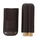 2 Finger Travel Cigar Holder Wearproof Portable Fashion Ventilate Leather Cigar Case with Cutter for Business - Extra Image