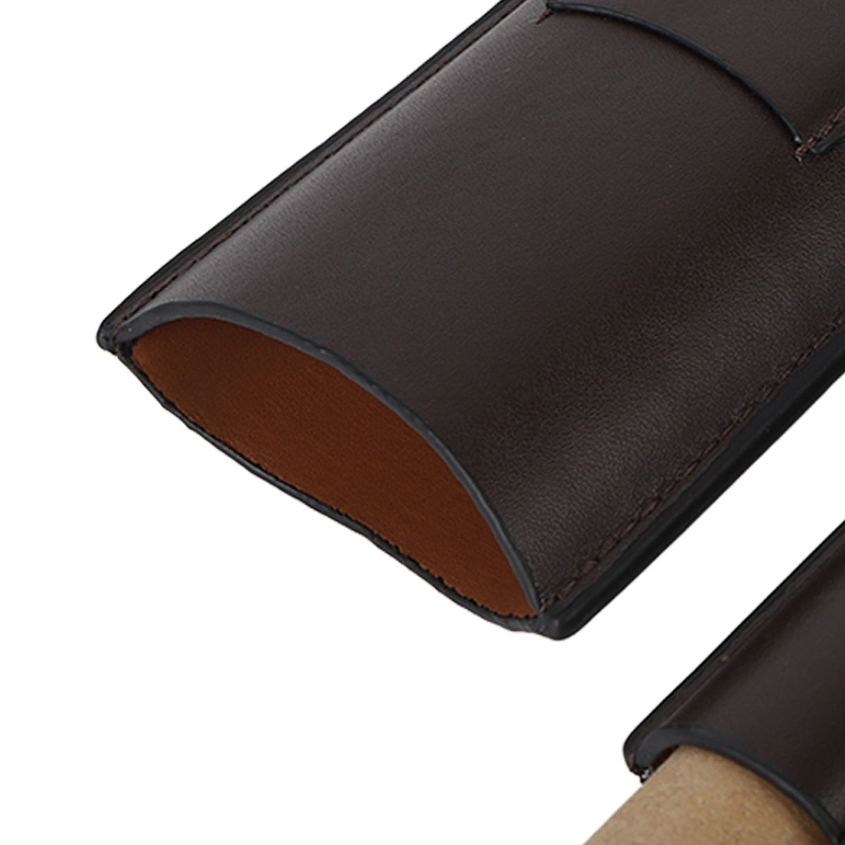 2 Finger Travel Cigar Holder Wearproof Portable Fashion Ventilate Leather Cigar Case with Cutter for Business