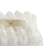 Tissue Box Cover Bag Polyester Cotton Bubble Yarn Decorative Tissue Bag Storage with Thick Canvas Lining Beige - Close-Up Angle