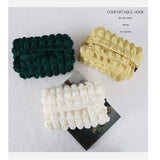 Tissue Box Cover Bag Polyester Cotton Bubble Yarn Decorative Tissue Bag Storage with Thick Canvas Lining Beige