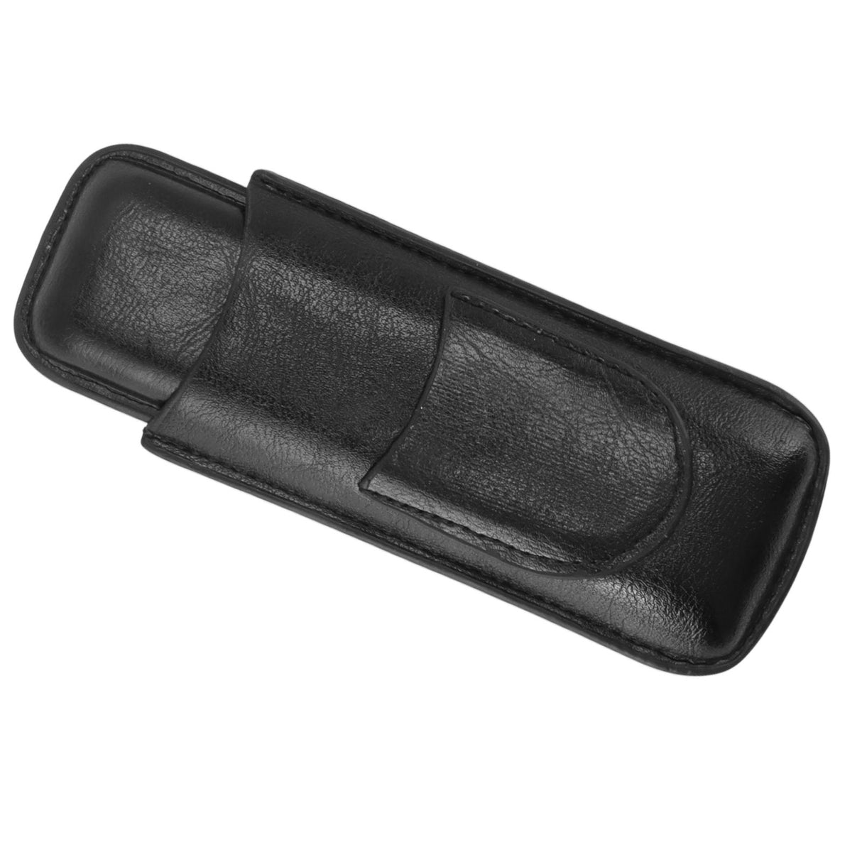2 Finger Cigar Holder Elegant No Fading 2 Finger Leather Portable Cigar Case for Travel