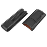 2 Finger Cigar Holder Elegant No Fading 2 Finger Leather Portable Cigar Case for Travel