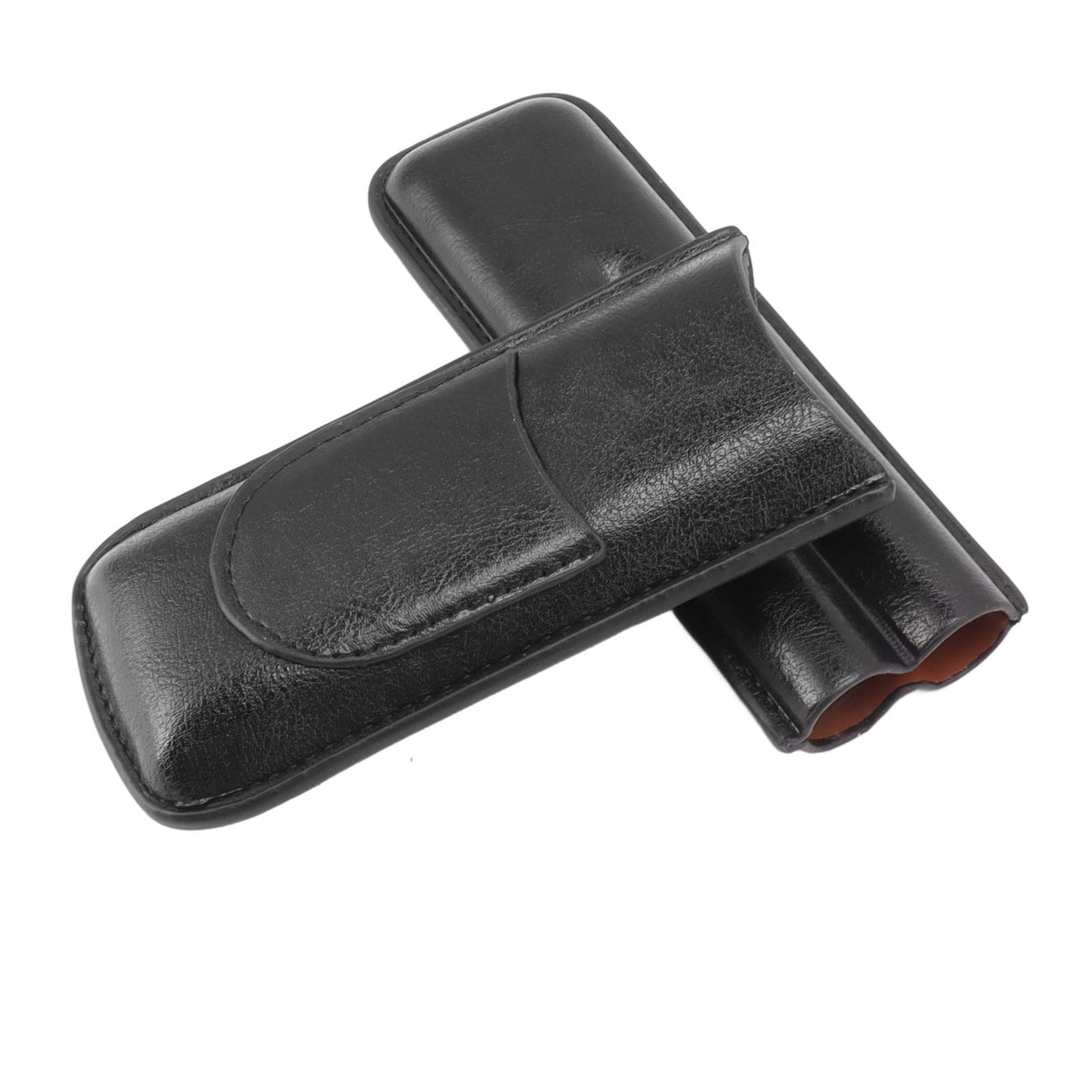 2 Finger Cigar Holder Elegant No Fading 2 Finger Leather Portable Cigar Case for Travel