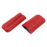 2 Finger Cigar Case Cigar Sleeve Portable Travel Cigar Holder Moisturizing Function With Cutter Red - Low Angle