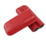 2 Finger Cigar Case Cigar Sleeve Portable Travel Cigar Holder Moisturizing Function With Cutter Red