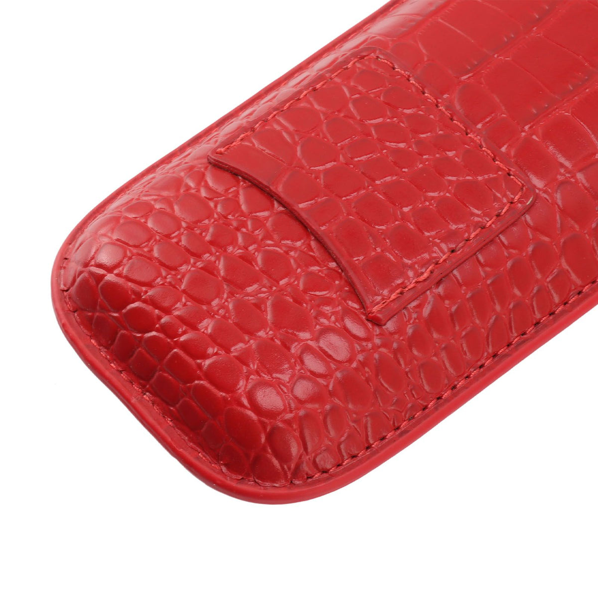 2 Finger Cigar Case Cigar Sleeve Portable Travel Cigar Holder Moisturizing Function With Cutter Red