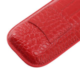 2 Finger Cigar Case Cigar Sleeve Portable Travel Cigar Holder Moisturizing Function With Cutter Red