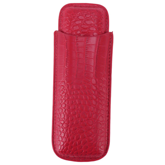 Cigar Case Holder Soft Leather Portable Wear Resistant Vintage Cigar Humidor for Birthday Red
